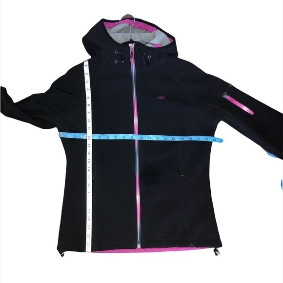 NEW BALANCE Fleece Jacket Women's Size Small Black Pink Ombre Soft Shell  Hood - Picture 4 of 15